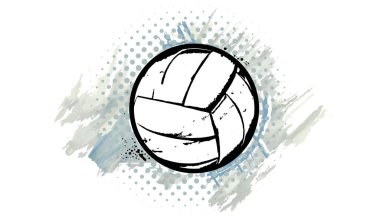 Voleybol topu Suluboya efekti. Vektör çizim.