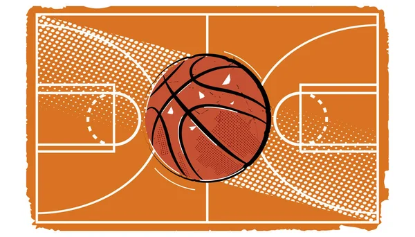 Баскетбольный Поп Арт Векторная Иллюстрация — стоковый вектор