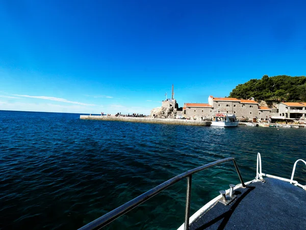 Beautiful Sveti Stefan Biggest Attraction Adriatic Coast Montenegro Unfortunately Unavailable — Stock Photo, Image