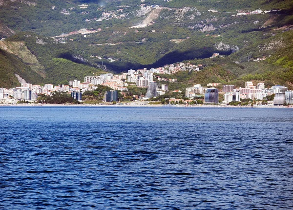 Montenegros Vackra Kust Nära Budva Riviera Utsikten Från Havet Till — Stockfoto