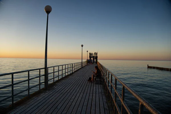 Hermoso Panorama Del Sol Poniente Sobre Mar Báltico — Foto de Stock