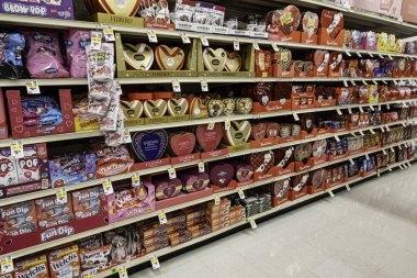 Chambersburg Pennsylvania USA 1-15-2025 valentine candy display at local supermarket clipart