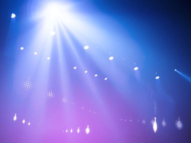 Sahne ışıkları ya da sahne ışıkları performans, konser, doğrudan tepeden tırnağa parlıyor. arkaplan ya da arkaplan.
