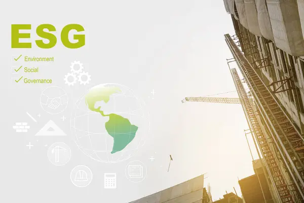 İnşaat endüstrisinde ESG 'yi geliştirme vizyonu. İş çevresel olarak sürdürülebilir, sosyal olarak sorumlu ve yenilikçidir..