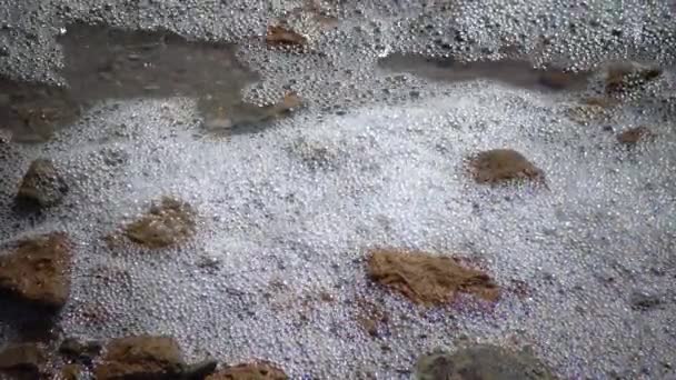 Apă Murdară Spumă Lac Eutrofizarea Poluarea Rezervoarelor Naturale — Videoclip de stoc