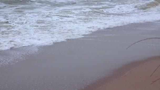 Przylądek Morski Silna Burza Morzu Fale Pianką Brzegu Morze Czarne — Wideo stockowe