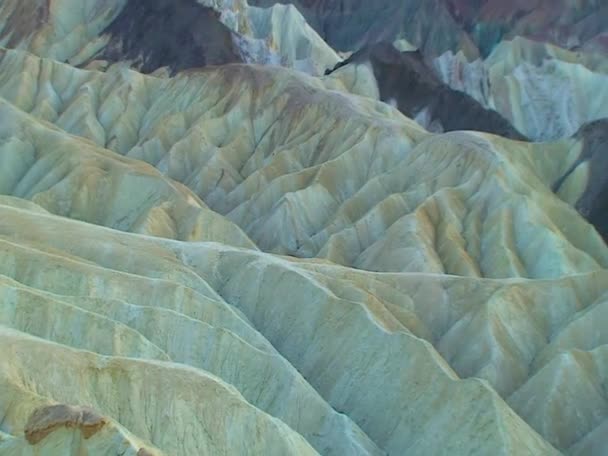 Badlands Uitzicht Vanaf Zabriskie Point Death Valley National Park Californië — Stockvideo