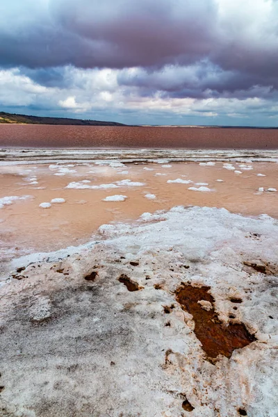 Bottom Dried Kuyalnitsky Estuary Covered Layer White Self Precipitating Table — стоковое фото
