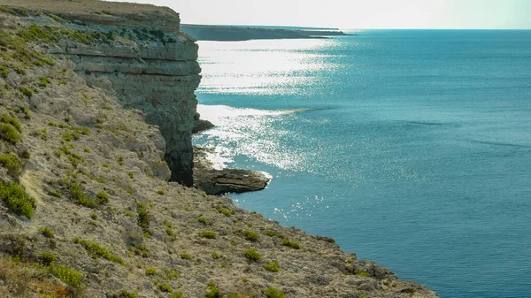 Coastal Limestone Cliffs Atlesh Crimea Tarkhankut — Stock Photo, Image