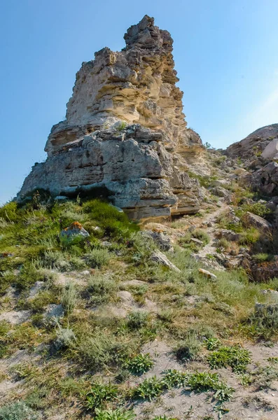 Las Rocas Las Piedras Costa Deslizamiento Tierra Dzhangul Crimea Occidental — Foto de Stock