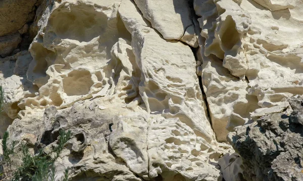 Pogodowanie Alpejskich Urwisk Dzhangul Landslide Brzeg Morza Zachodnim Crimea Tarkhankut — Zdjęcie stockowe