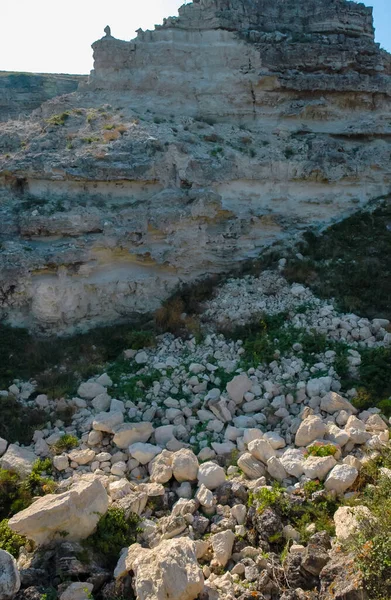 Intemperie Las Rocas Concha Dzhangul Costa Deslizamiento Tierra Crimea Occidental — Foto de Stock