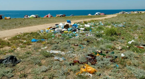 Украина Кримеа Август Августа 2009 Года Полярная Природа Пластиковыми Бытовыми — стоковое фото