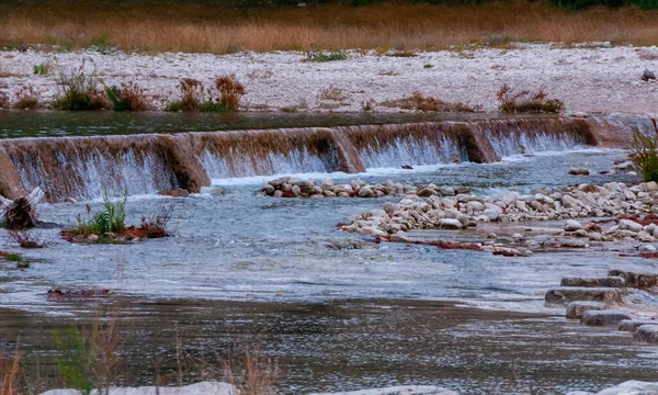 Umělá Přehrada Řekách Potok Vody Podobě Malého Vodopádu Texas Garner — Stock fotografie