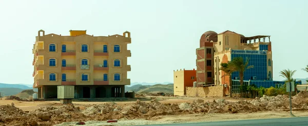 Egypt Marsa Alam Luty 2019 Typowy Nowoczesny Egipski Kamienny Dom — Zdjęcie stockowe