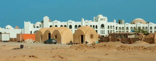 Egypt Marsa Alam Luty 2019 Duży Nowy Kompleks Hotelowy Pustyni — Zdjęcie stockowe