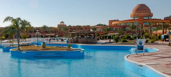 Egypt Marsa Alam February 2019 Swimming Pool Blue Bottom Clear — Stock Photo, Image