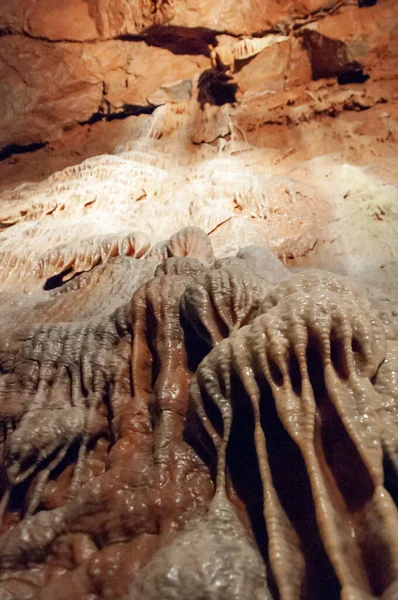 Wloty Kalcytu Stalaktyty Stalagmity Dużych Podziemnych Halach Carlsbad Caverns Nowy — Zdjęcie stockowe