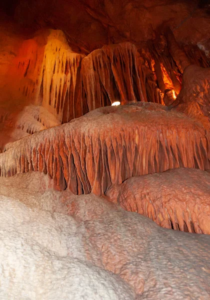 Insenature Calcite Stalattiti Stalagmiti Grandi Sale Sotterranee Nelle Carlsbad Caverns — Foto Stock