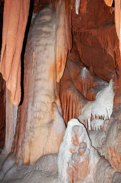 Calcite Inlets Stalactites Stalagmites Large Underground Halls Carlsbad Caverns New — Stock Photo, Image