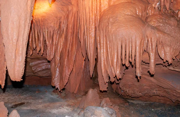 Intrări Calcit Stalactite Stalagmite Săli Subterane Mari Din Carlsbad Caverns — Fotografie, imagine de stoc