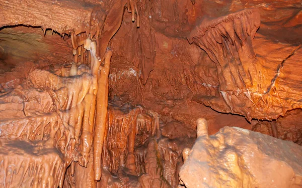 Entradas Cálcio Estalactites Estalagmites Grandes Salas Subterrâneas Carlsbad Caverns Novo — Fotografia de Stock