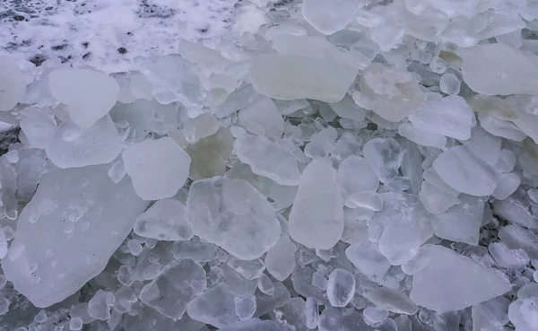 Gelo Redondo Panqueca Perto Costa Mar Negro Congelado Inverno Rigoroso — Fotografia de Stock