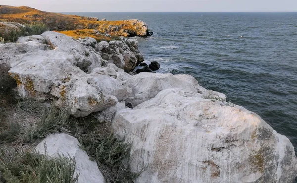Empinada Costa Piedra Del Mar Negro Las Calizas Pónticas Kazantip — Foto de Stock