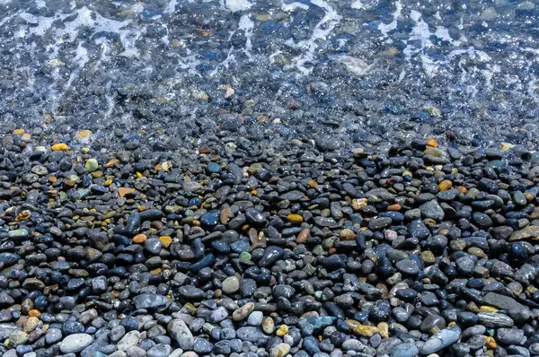 Kara Dag Sea Rolled Pebble Volcanic Rock Pebble Beach Crimea — Stock Photo, Image