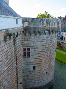 FRANSA, NANTES - 12 Eylül 2017: Brittany Dükü Şatosu ya da Kale Kalesi