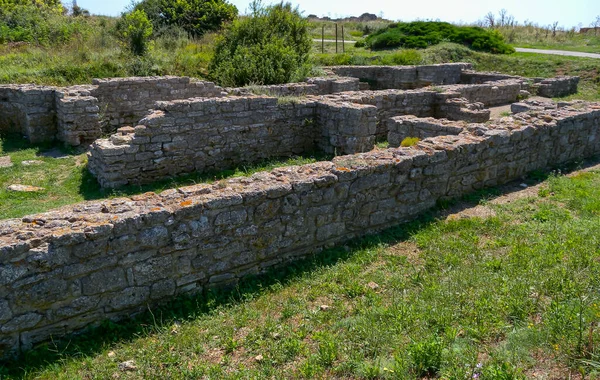 Bulgaria Kaliakra August 2014 ブルガリア カリャクラ岬にアンティークの集落の古代遺跡 — ストック写真