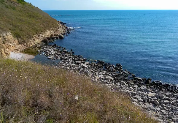 Baai Zwarte Zee Met Een Stenen Kust Bulgarije — Stockfoto