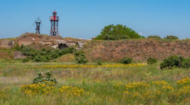 BEREZAN, UKRAINE - HAZİRAN 01, 2019: Berezan Adası, Ukrayna 'daki Özerk İşaret ve Hedef Kalesi (1912)