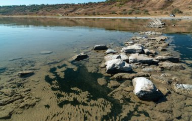 Ölü Deniz - Kuyalnik Estuary, ölü Artemia kabukluları ve alglerden oluşan bir su deposunda tedavi amaçlı çamur oluşumu, Ukrayna