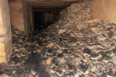 Odessa yeraltı mezarlıkları, duvarlarda 18.-19. yüzyıl çizimleri, ev yapmak için taş ocağı, Odessa Ukrayna