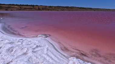 Kuialnyk Estuary, kendini yukselten beyaz masa tuzu, sodyum klor kristalleri kristalize