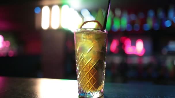 Bevande Pronte Sono Sul Bar Pronte Essere Consumate Preparazione Cocktail — Video Stock