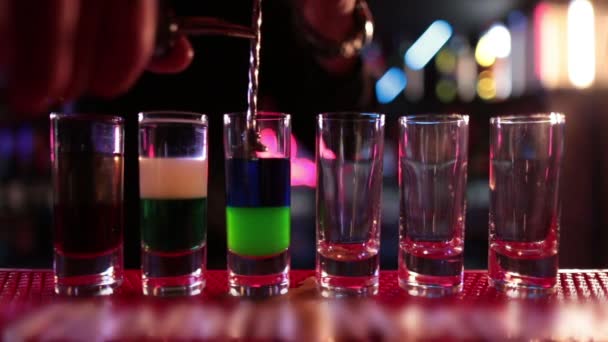 Minuman Siap Saji Ada Bar Siap Dikonsumsi Persiapan Koktail Bar — Stok Video