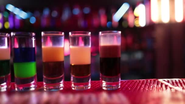 Des Boissons Prêtes Être Consommées Sont Disponibles Bar Préparation Cocktails — Video