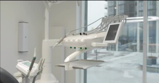 Peralatan Dan Peralatan Untuk Perawatan Gigi Klinik Gigi Close Dari — Stok Video