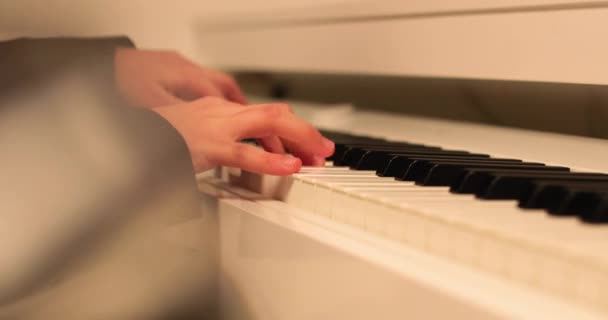 Παίζω Πιάνο Χέρια Πιανίστα Χέρια Αγγίζουν Κλειδιά Δάχτυλά Τους Από — Αρχείο Βίντεο