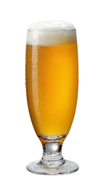 Volledig Glas Wazig New England Ipa Neipa Bleek Bier Geïsoleerd — Stockfoto
