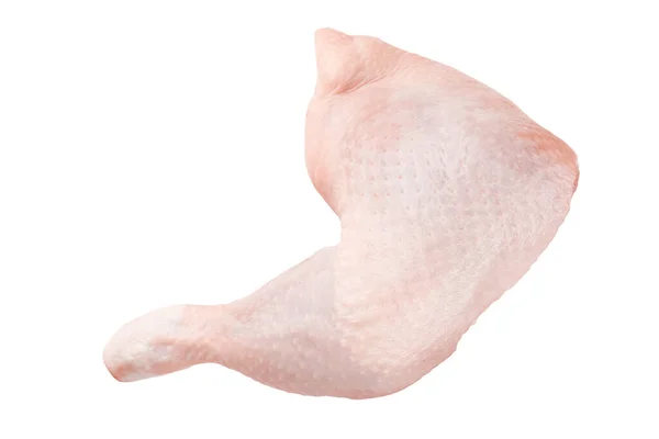 生鸡腿四分之一 完全分离的生鸡部分 在白色背景上隔离 切割路径 — 图库照片