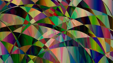 Arlekino 'da. Soyut Koyu Parlak Çok Renkli Arkaplan. Geometrik şekiller ve grunge bg. Sirk posterleri, festivaller, gösteri, parti, karnaval, cazibe. Neşeli Noel bg 'si.