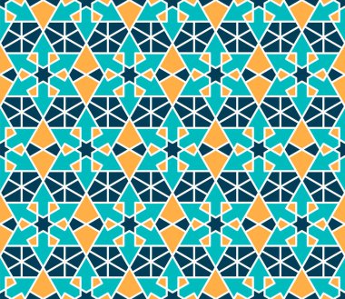 Kusursuz geometrik desen. Arkaplan vektör çizimi. Kusursuz giriş şekli. Geleneksel İslami Tasarım. Cami dekorasyonu. Kusursuz geometrik desen. Fas 'ta kusursuz vektör deseni.
