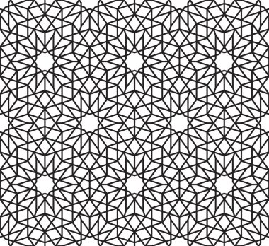 Kusursuz geometrik desen. Girih-5. Arkaplan vektör çizimi. Kusursuz giriş şekli. Geleneksel İslami Tasarım. Cami dekorasyonu. Fas 'ta kusursuz vektör deseni.