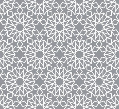 Kusursuz geometrik desen. Girih-5. Arkaplan vektör çizimi. Kusursuz giriş şekli. Geleneksel İslami Tasarım. Cami dekorasyonu. Fas 'ta kusursuz vektör deseni.