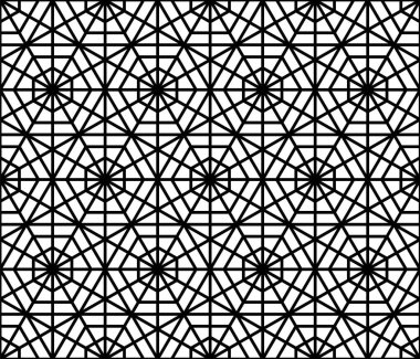 Kusursuz giriş şekli. Geleneksel İslami Tasarım. Cami dekorasyonu. Kusursuz geometrik desen. Kusursuz İslami şablon. Arkaplan vektör çizimi. Fas 'ta kusursuz vektör deseni.