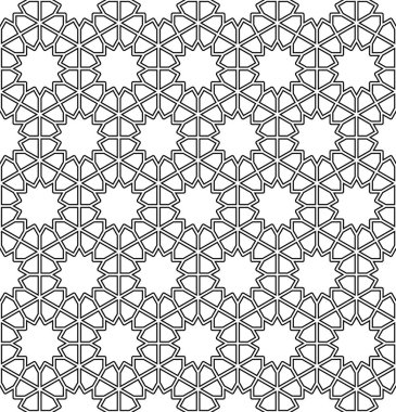 Kusursuz giriş şekli. Geleneksel İslami Tasarım. Cami dekorasyonu. Kusursuz geometrik desen. Kusursuz İslami şablon. Arkaplan vektör çizimi. Fas 'ta kusursuz vektör deseni.