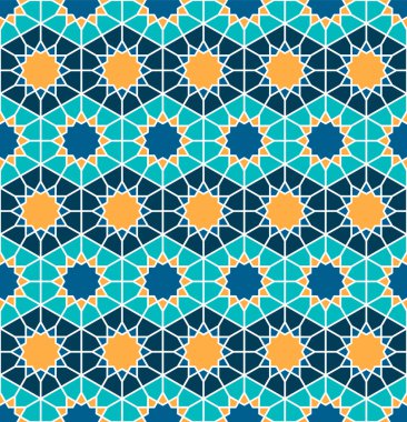 Kusursuz giriş şekli. Geleneksel İslami Tasarım. Cami dekorasyonu. Kusursuz geometrik desen. Kusursuz İslami şablon. Arkaplan vektör çizimi. Fas 'ta kusursuz vektör deseni.